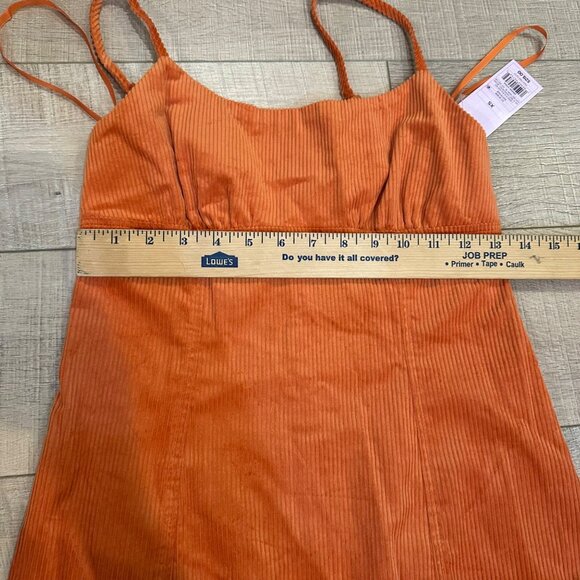 WILD FABLE JUNIOR WOMENS XS ORANGE CORDUROY JUMPER DRESS NEW - Picture 4 of 9